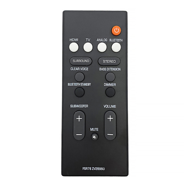 Ersättningsspelare Hemmedia Användbar ljudfjärrkontroll ForATS-1060 YAS-107 för Yamaha Front Surround System Control
