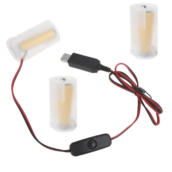 3,1 jalan Eliminators-kaapeli Universal USB - LR20 D Dummy Paristo Power jatkojohto Vaihda 3 kpl LR20 D -akkuja
