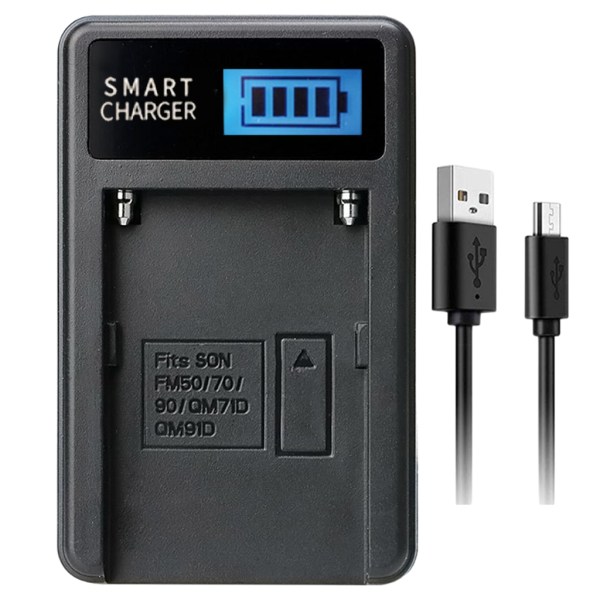 Praktisk NPF550 kamera batteri LCD mikro USB oplader til NPF550/F750/F960/F970, NPFM50/FM70/FM90 kameraer Batterier
