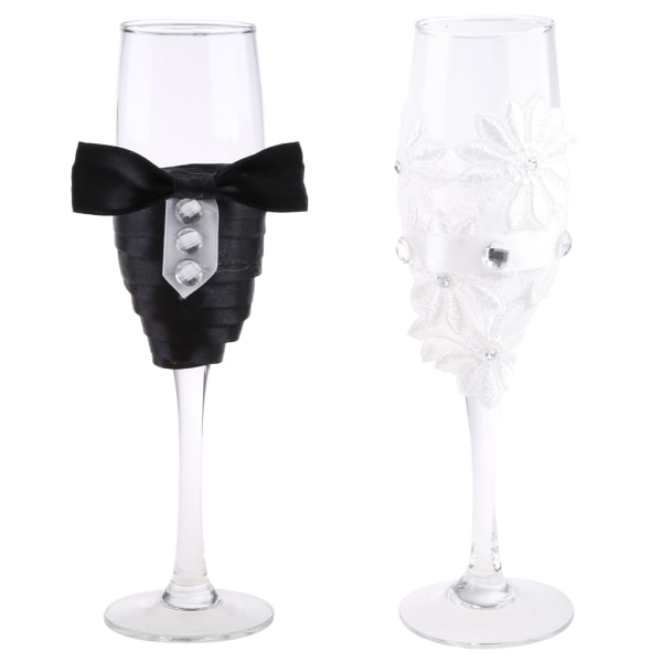 Set med 2 Blomma Vinkoppar Champagneglas för Kreativ Crystal Cup Party Nyårsprydnad Utsökta presenter Bordsdekoration