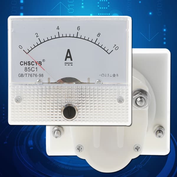 0-10A Analog for DC Strøm Panel Meter Amperemeter Rektangel Måledetektor