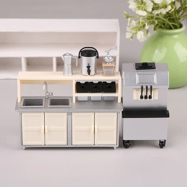 Realistisk Miniature Café Scene Modelsæt til Dukkehusentusiaster Samling