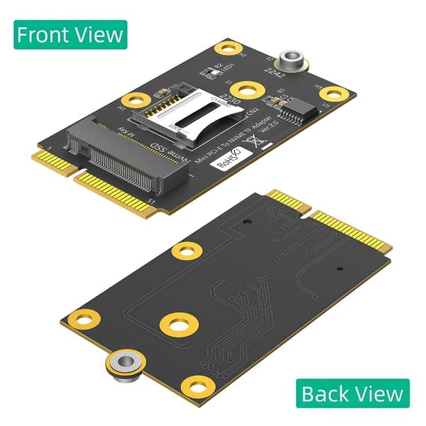 2 i 1 Mini PCIE til TF-kort USB2.0 og M.2 Key M-adapter Industriel