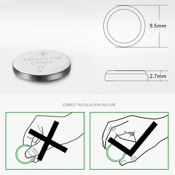 5 st CR927 Batterier 3v Knappcellsbatteri för Klockor Långvarig Effekt