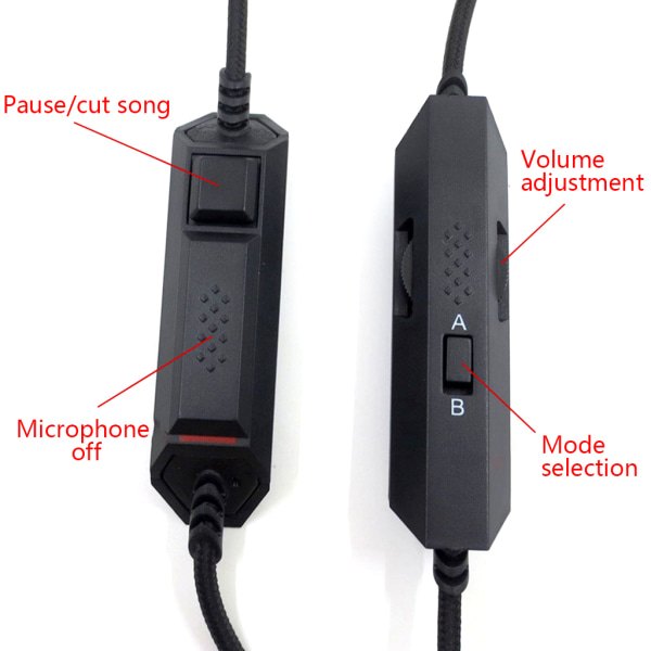 Svart Slitstark Ljudkabel Hörlurskabel för Astro A10 A40 Gaming Headset Hörlurar Tillbehör