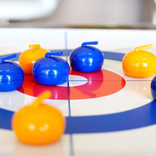 Bordscurlingspel för barn, vuxna och familjekul inomhussportspel kommer med bordscurlingstenar, lätt att set in Desktop curling - A