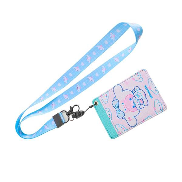 Bärbar korthållare Lanyard Neck Card organiserat för resor och shopping Pink blue