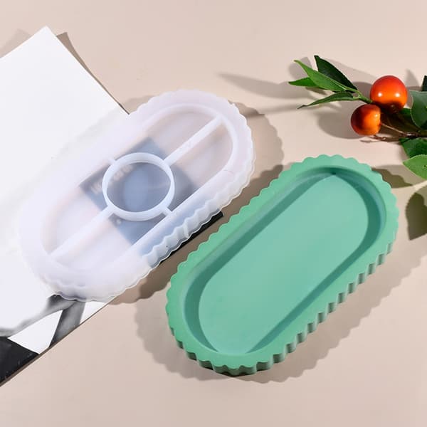 Kreativt fat med solid oval silikonform for hjemmetilbehør