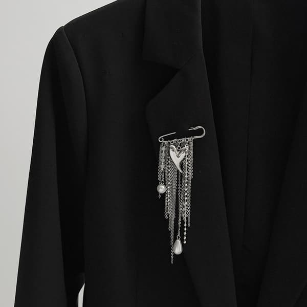 Elegant hjerteformet broche i legering til kvinder, modesmykkegave