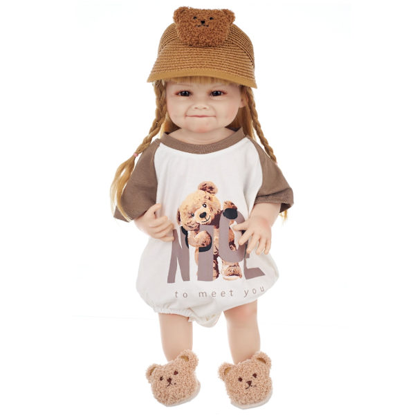 21'' Reborn Toy Livslignende jentedukke Småbarn berolige Rebirth-Dukke Vanntett vektet-dukke som ser ekte ut med åpne øyne