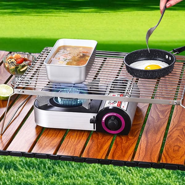 Flexibla campinggrillställ 2 stål för vildmarksutforskning