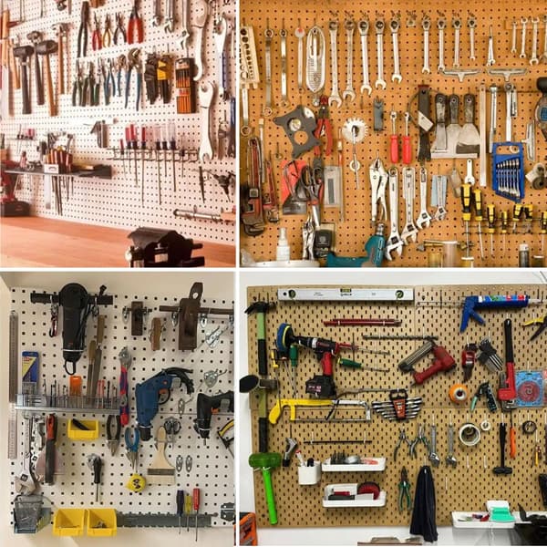 114 stk. Pegboard-krog til arbejdsområder og optimering af hobbyrum