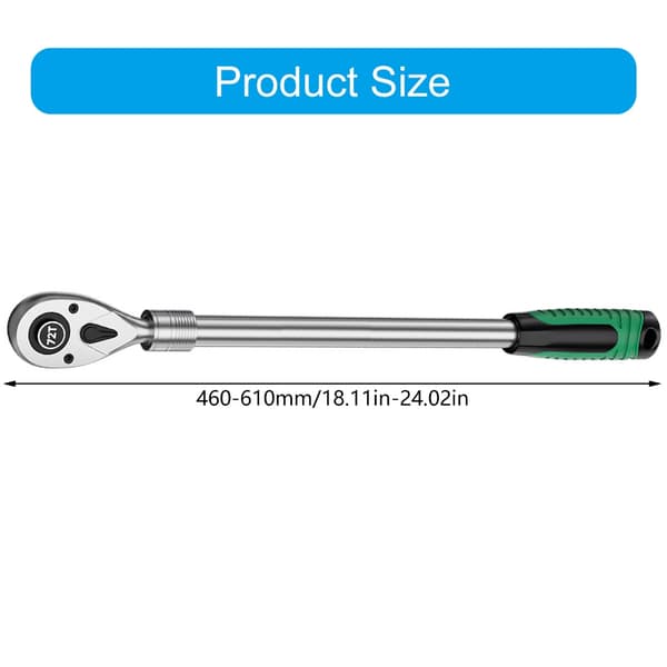 Förlängd Spärrnyckel 460mm 610mm Justerbar 72 Tänders Mekanism