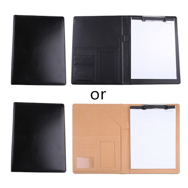 A4 Leather Conference File Folder Document Manager Organizer med kalkulator