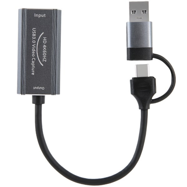 Type C+USB til HDTV Video Capture Adapter Converter Video Capture Enhet