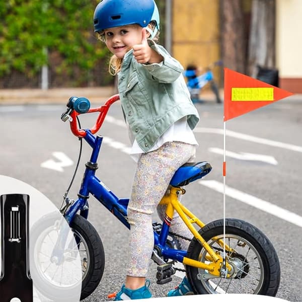 Hög Synlighet Justerbar Säkerhetsflagga Reflex För Cyklar Rullstolar 1.9m