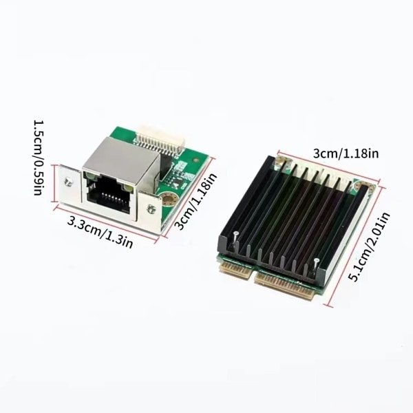 Mini Pcie till 2 Ethernet-portar Nätverksadapterkort Supoort 1000/100/10 Mbps null - A