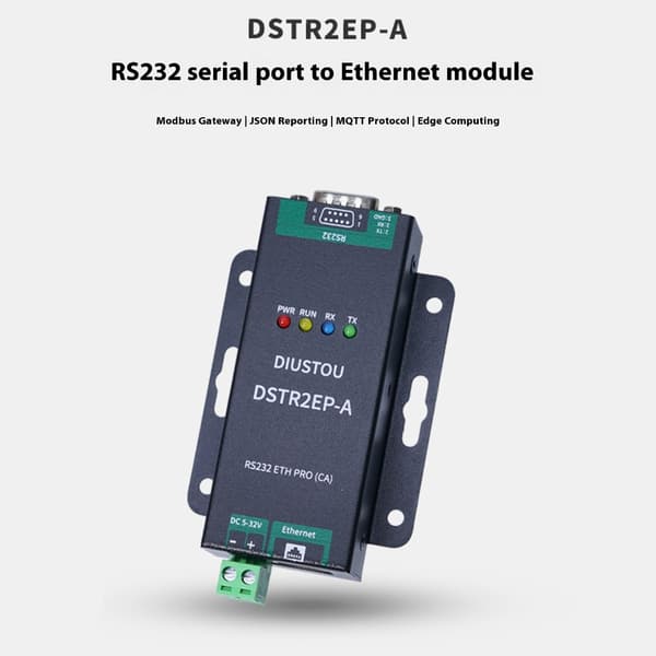 RS485 - RJ45 Ethernet -moduuli sarjatuelle JSON Mott -moduulille