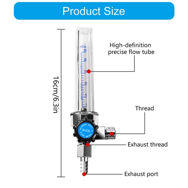 CO2 Argon Gasreguleringsventiler Argon CO2 Regulator Flowmåler til svejsebrug