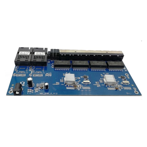 1000M Gigabit Ethernet-switch Ethernet fiberoptisk mediakonverterare Single Mode 8 RJ45 UTP och 2 SC fiberportkort