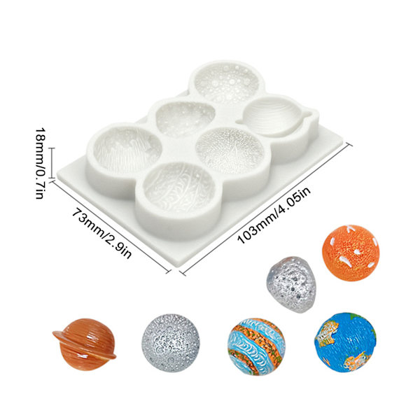 Silikone Chokoladeforme Planeter Formede Silikoneforme Kagedekorations Gadgets
