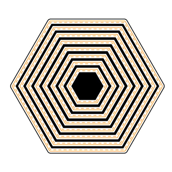 Nested Hexagon Metall Skjære Die Utsøkt Ramme Die Cuts Embossing Mal