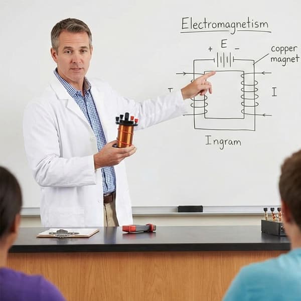 Elektromagnetisk spole til undervisning i transformerende koncept og induktive effekter