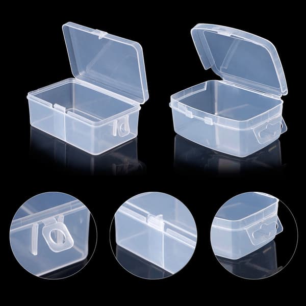 Rektangulär Förvaringslåda i Transparent Plast för Smycken, Pärlor och Organizer