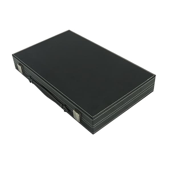 Backgammon-set i läder, brädspel för 2 spelare, lätt att använda