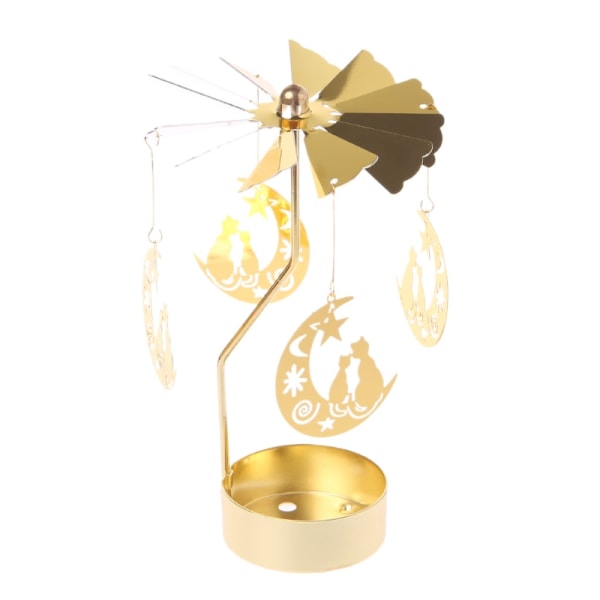 Roterande ljushållare metall snurrande värmeljus Romantisk ljusstake prydnad för bröllopsfest Julfestival dekoration null - A