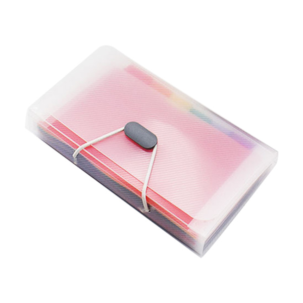 Regnbuefarve A6 dokumenttaske Sød Mini Bill Kvittering Fil 13 Grids Pouch Mappe Organizer Holder