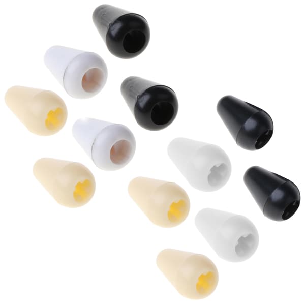Nye 6 stk. Guitar Dele 3 Vejs Toggle Switch Knap Tip Hætte 4mm Plastik Switch Hætte