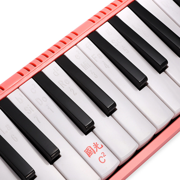 32 Tangenter Melodica Instrument Keyboard Luftklaver med Langt Rør, Korte Mundstykker Black Soft Case