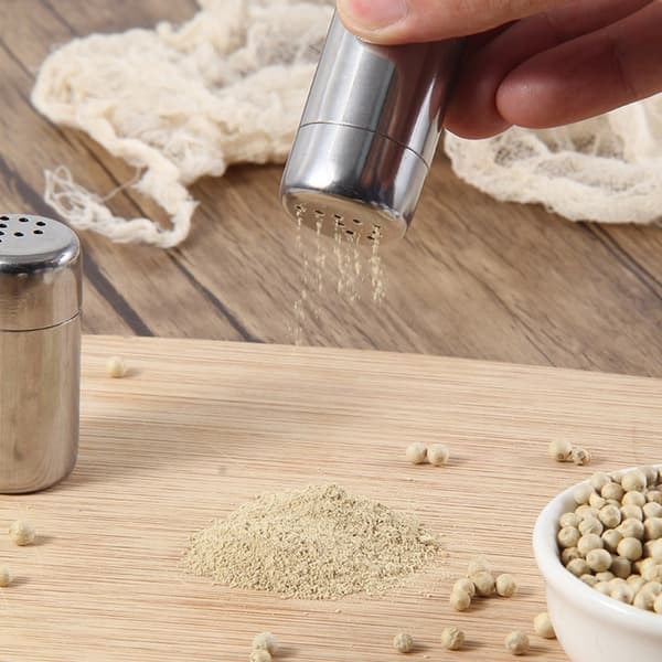 Sæt med 4 udendørs mini saltkar i rustfrit stål til campister