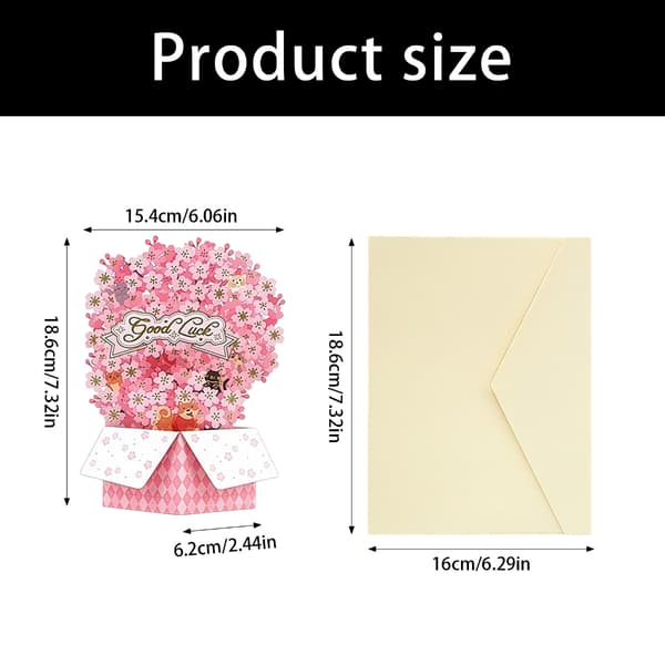 Kunstnerisk Pop-up Bursdagskort med Vakkert Kirsebærblomstdesign