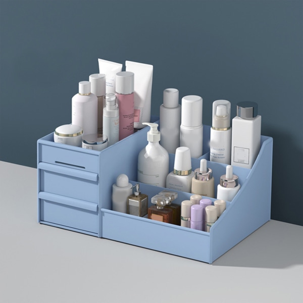Makeup Organizer Box Plast Kosmetikhållare Lådor Behållare Förvaring Låda Bänkskiva Display för case White