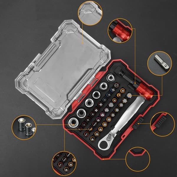 Kraftig spärrskruvmejselbitsats Magnetisk bit Bärbart reparationsverktyg