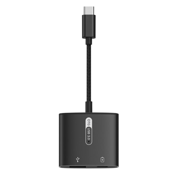 2 i 1 Dual Type C Adapter För HuaWei Type-c Telefon Laddningsadapter Adapter Splitter Converter PD 60W USB 3.0