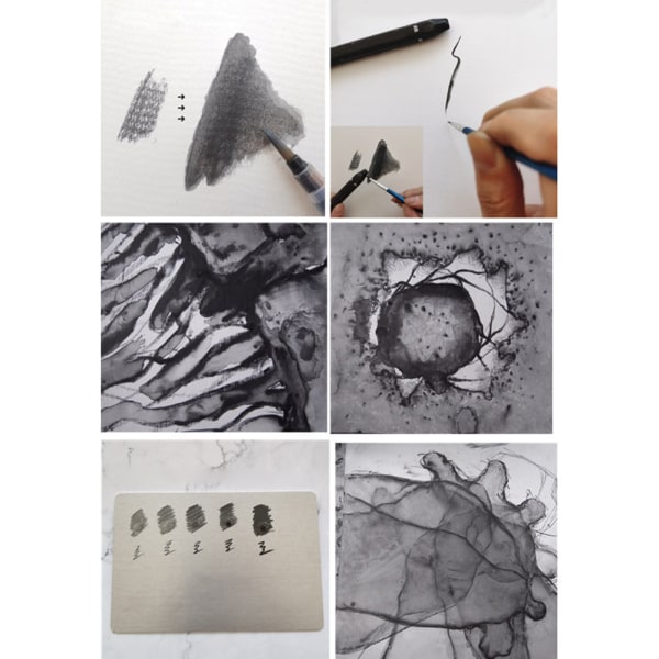 Vattenlöslig grafit skissande penna Set Diverse grader Hexagon-formade pinnar för DIY Barn Hobbyist Nybörjare 5 st