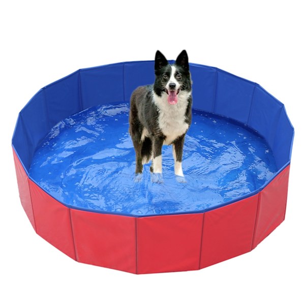 Stiv hundepaddebassin, sammenklappelig hundebassin, børnebassin til hunde Blue 160x30cm