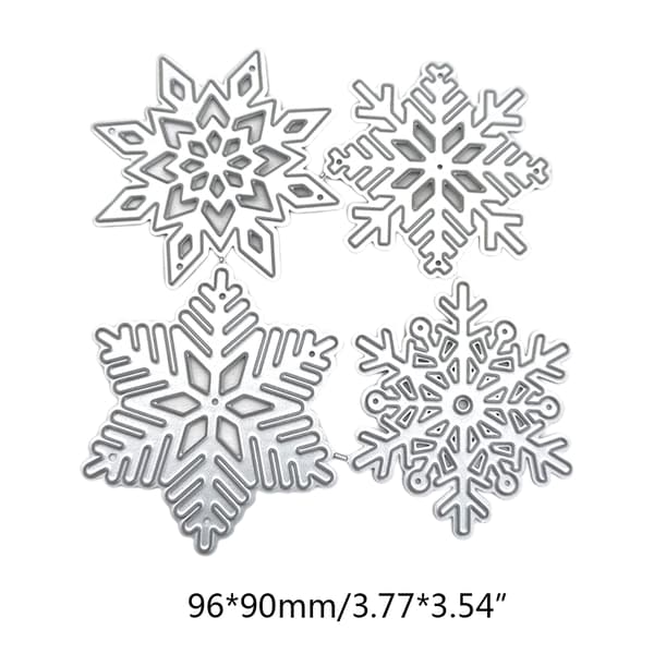 4 st/set Snöflingor Stansar Schablonblad Stansmallar Präglingsform