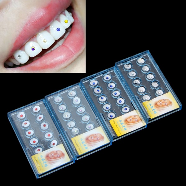 10 st 2 mm konstgjorda kristalltandprydnader med box dentala kristalltandstenar Multicolour