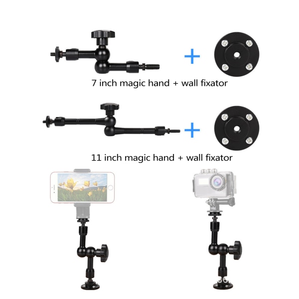 Justerbar Hållande Artikulerande Friktion Magic Arm Super Clamp Set för Field Monitor Video Lamp Fyllningsljus 7 inch