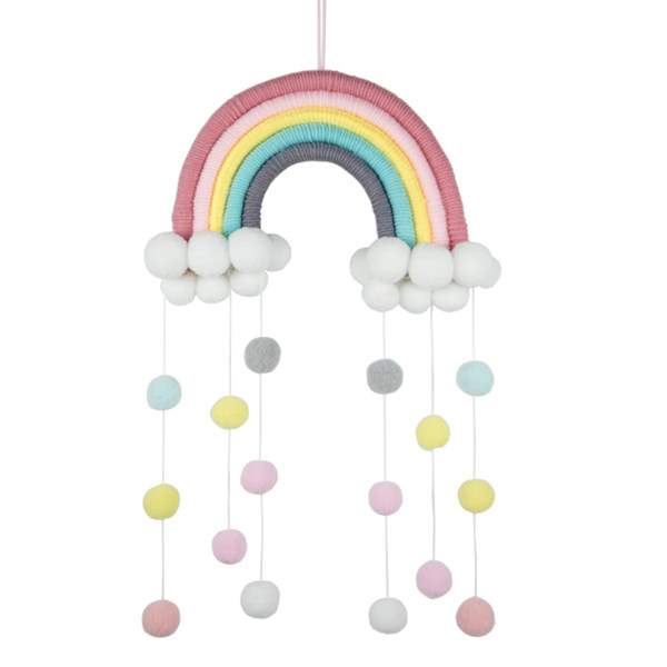 Pohjoismainen Rainbow Tapestry Käsintehty kudontakoristeet Lastenhuoneen seinälle ripustettavat kodinsisustustarvikkeet