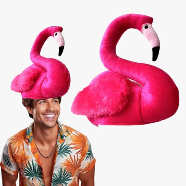 Flamingo Hat Blød Plys Justerbar Elastisk Pasform Til Fester Cosplay