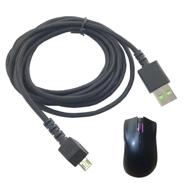 Slitstark flätad USB muskabellinje för Mamba Elite Mouse-laddarkablar