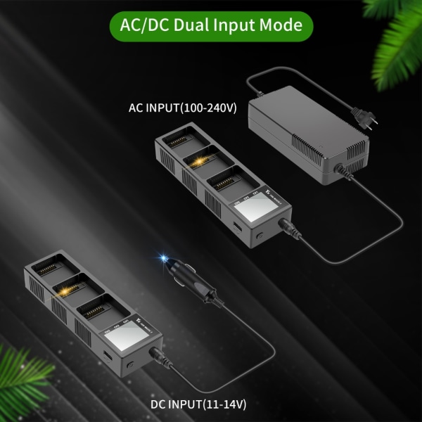 Multifunktionsbatteriladdare Laddningsnav för 3 flygs snabbladdningshubb USB laddare med LCD-skärm null - EU Plug