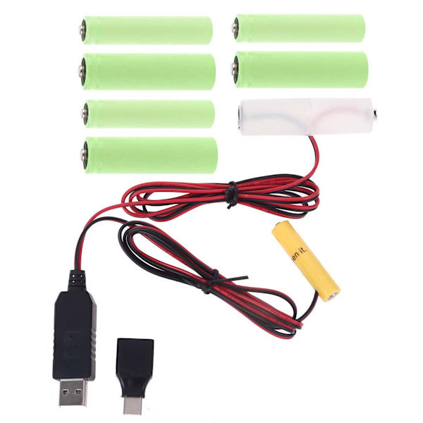 AA + AAA-pariston poistolaitteen USB power Vaihda 1–4 kpl LR6 LR03 -akku sähköiseen taskulamppukelloon