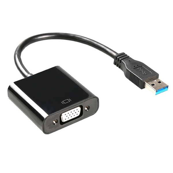 VGA Adapter Extern USB 3.0 till VGA Video Kabel Multi Display Converter för Win7 Black
