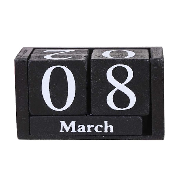 Vintage trä evighetskalender Eternal Blocks Månad Datum Visa Desktop Acce